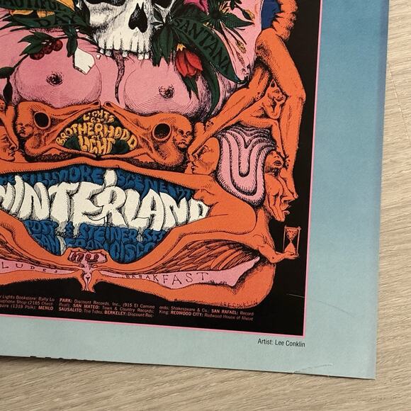 Grateful Dead 1968 New Years Eve Winterland Lee Conklin Bill Graham Poster Frame - Picture 7 of 12